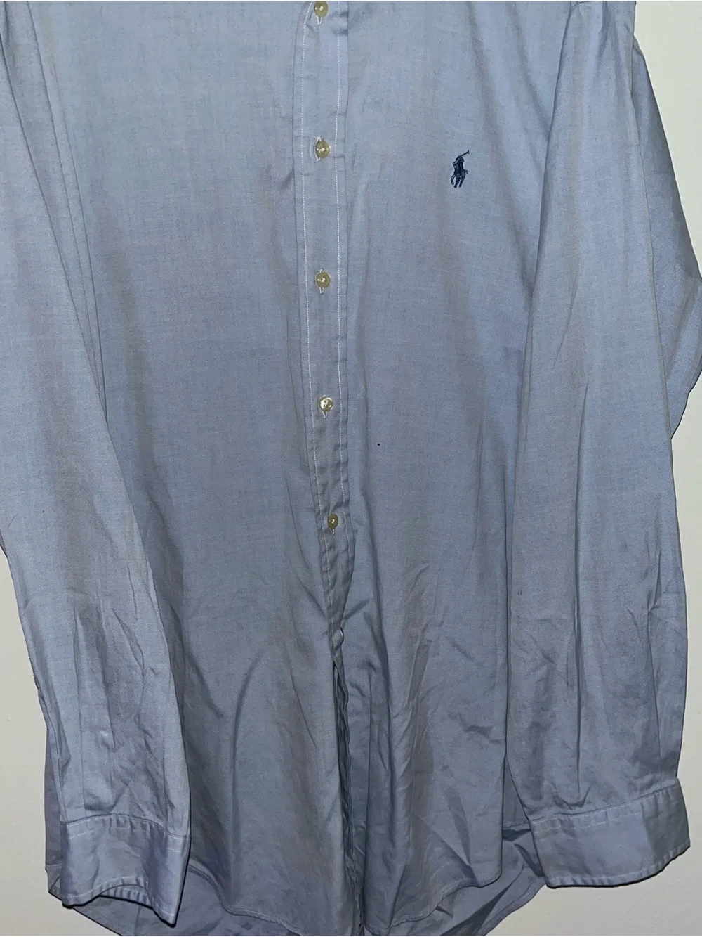 Light Blue Men's Button-Down Shirt with Polo Logo
